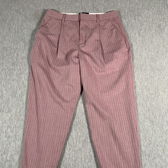 Banana Republic Pants Womens Petite 6 Pink High Rise Tapered Dress Herringbone - Picture 2 of 14